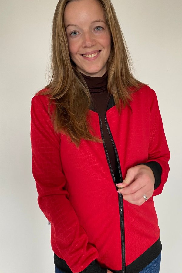 Bomber - červený - zvířecí vzor