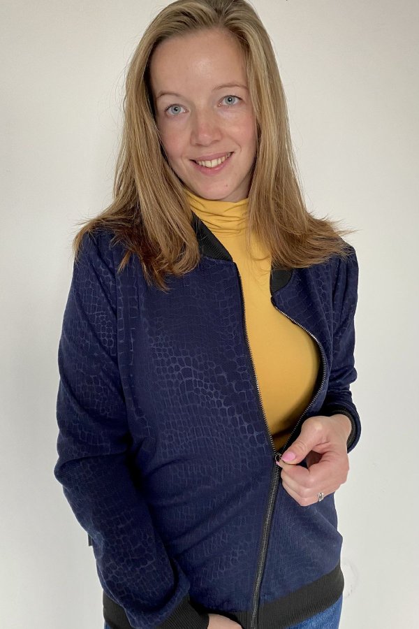 Bomber - modrý - zvířecí vzor