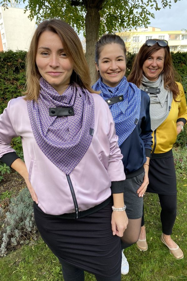 Šátek - luxusní - šedý vzor