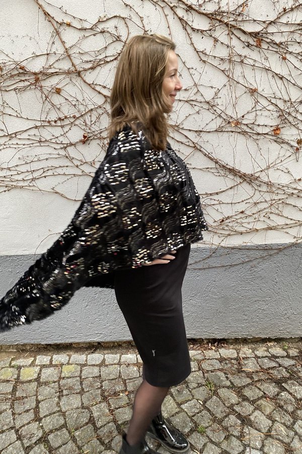 Pončo / hacafrak černo-stříbrné 2