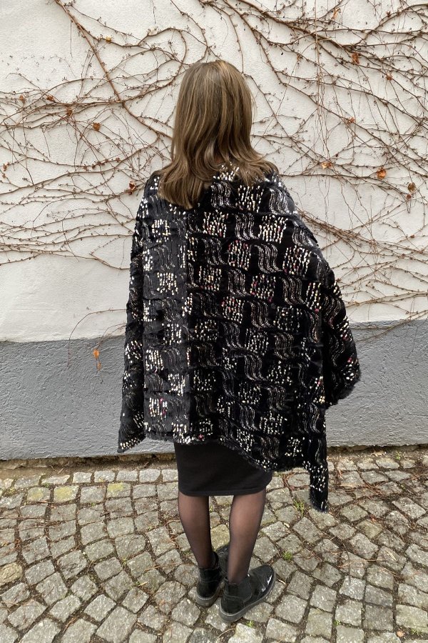 Pončo / hacafrak černo-stříbrné 2