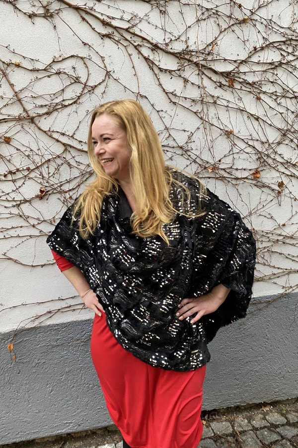 Pončo / hacafrak černo-stříbrné 2