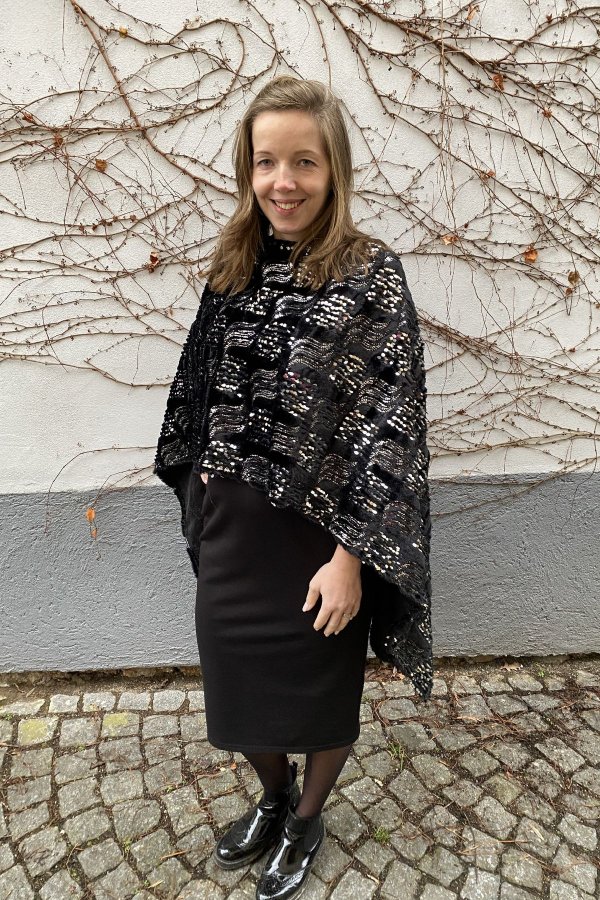 Pončo / hacafrak černo-stříbrné 2