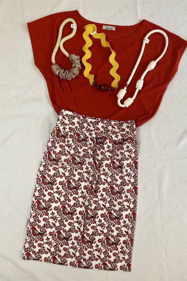 Sukně - červené ptáčky