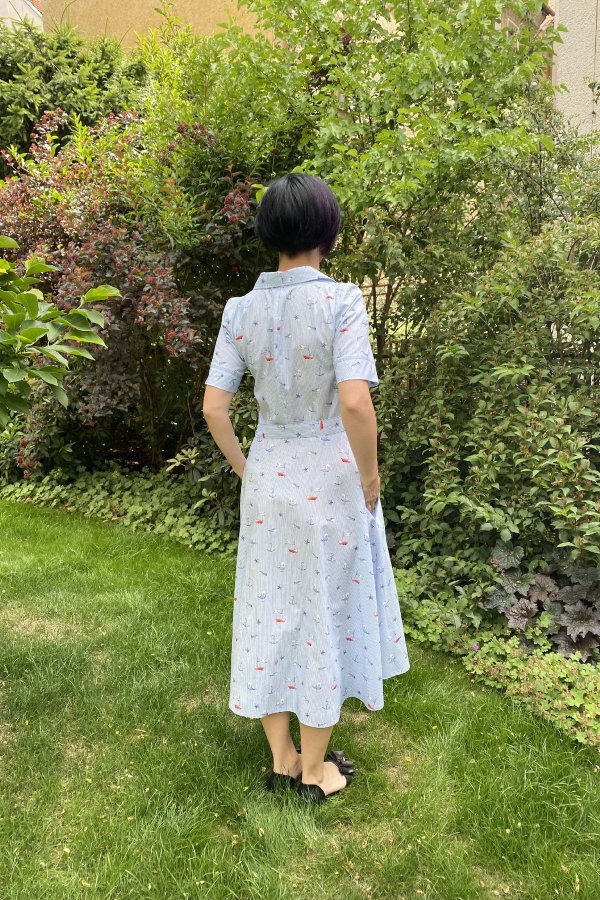 Košilové šaty RETRO - námořnické světlé