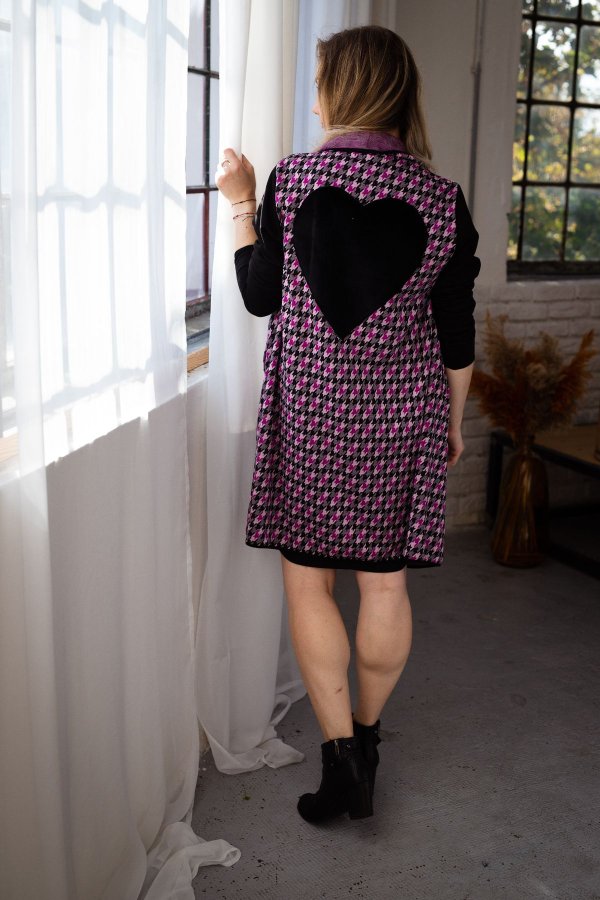 Kabát - kardigan - srdíčko