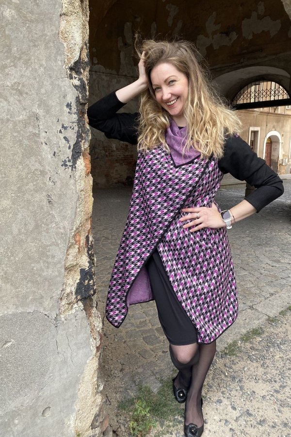 Kabát - kardigan - srdíčko