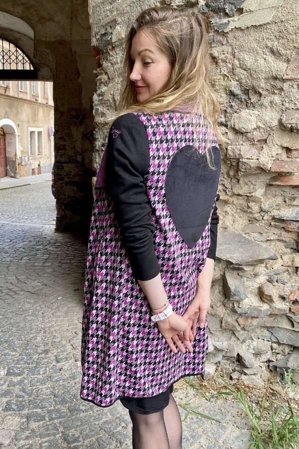 Kabát - kardigan - srdíčko