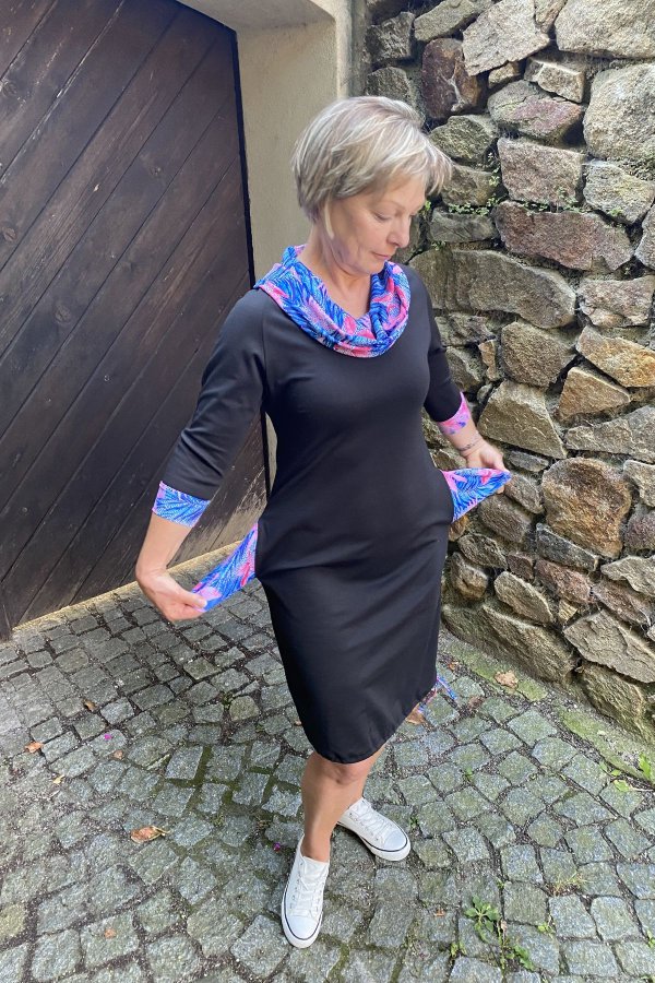 Terka - černé - pestrý vzor