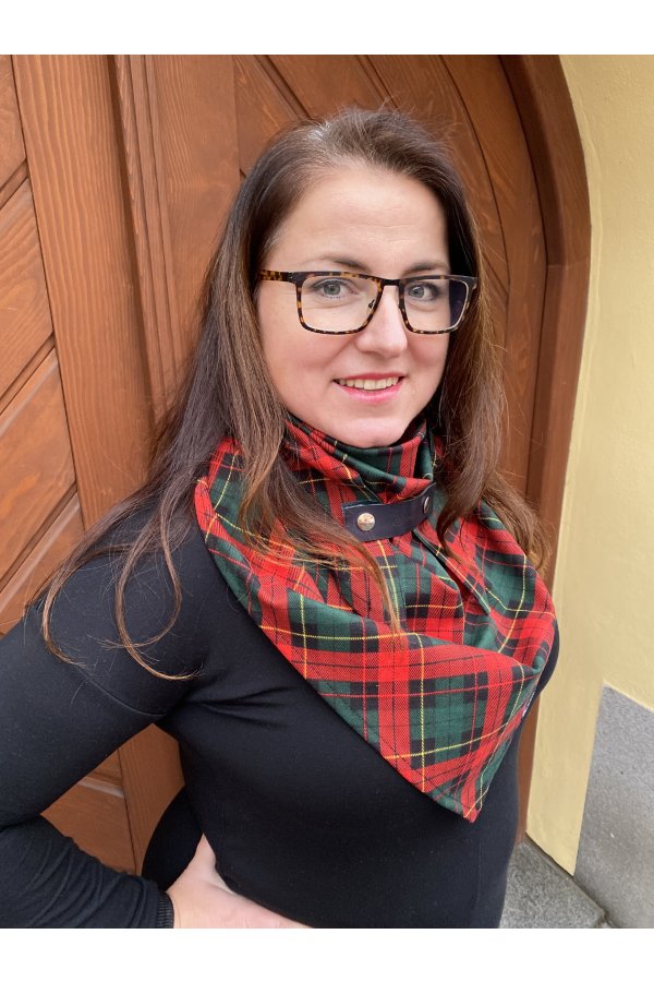 Šátek - káro - zelené