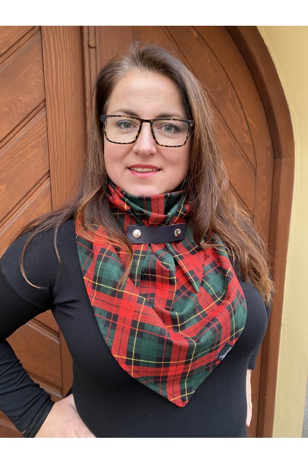 Šátek - káro - zelené