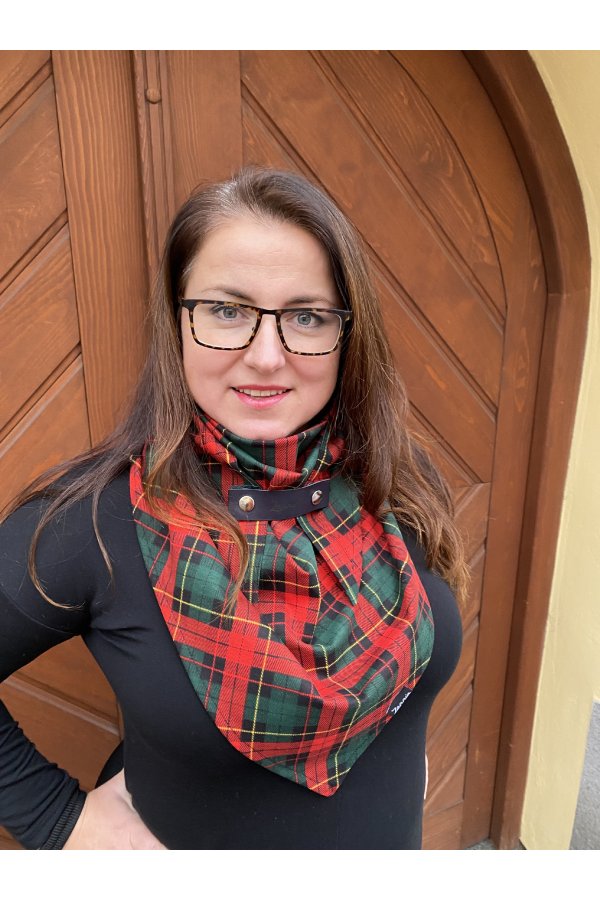 Šátek - káro - zelené