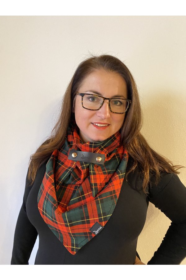 Šátek - káro - zelené