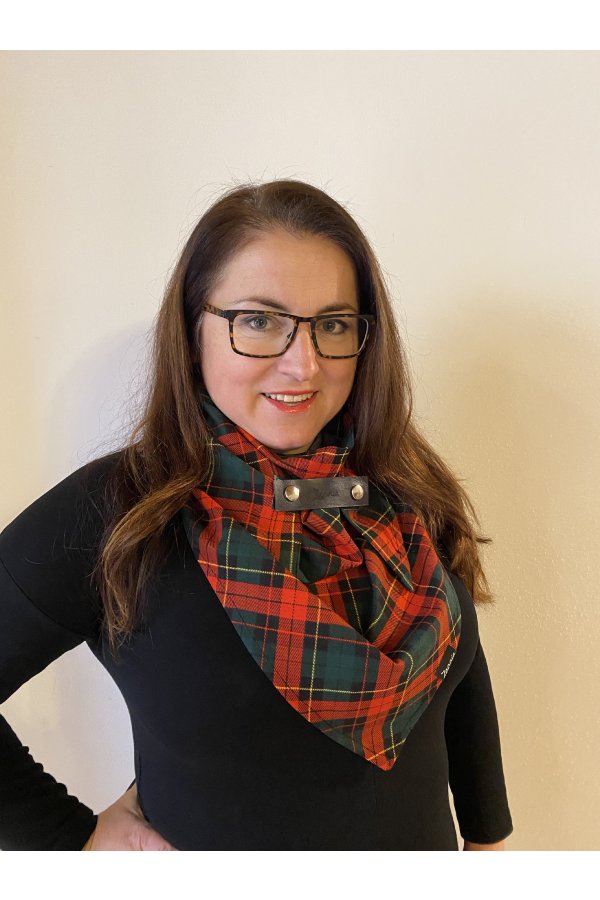 Šátek - káro - zelené