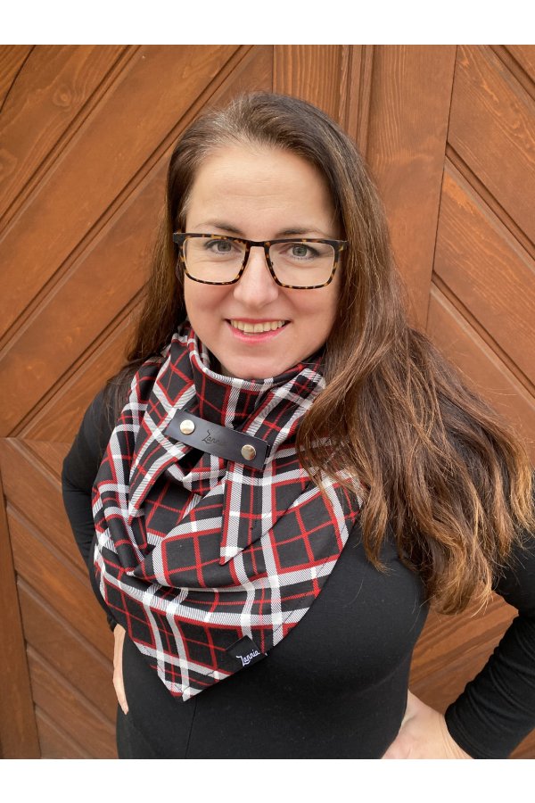 Šátek - káro - černé