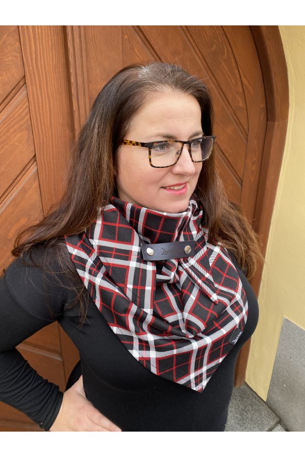 Šátek - káro - černé