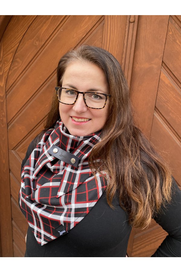 Šátek - káro - černé