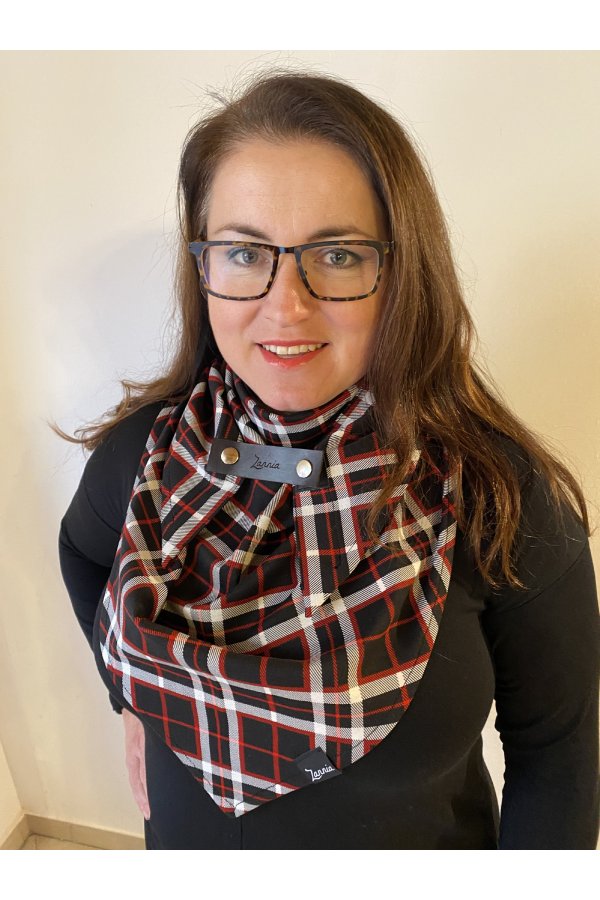 Šátek - káro - černé