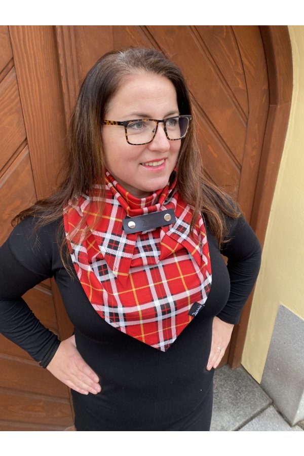 Šátek - káro - červené