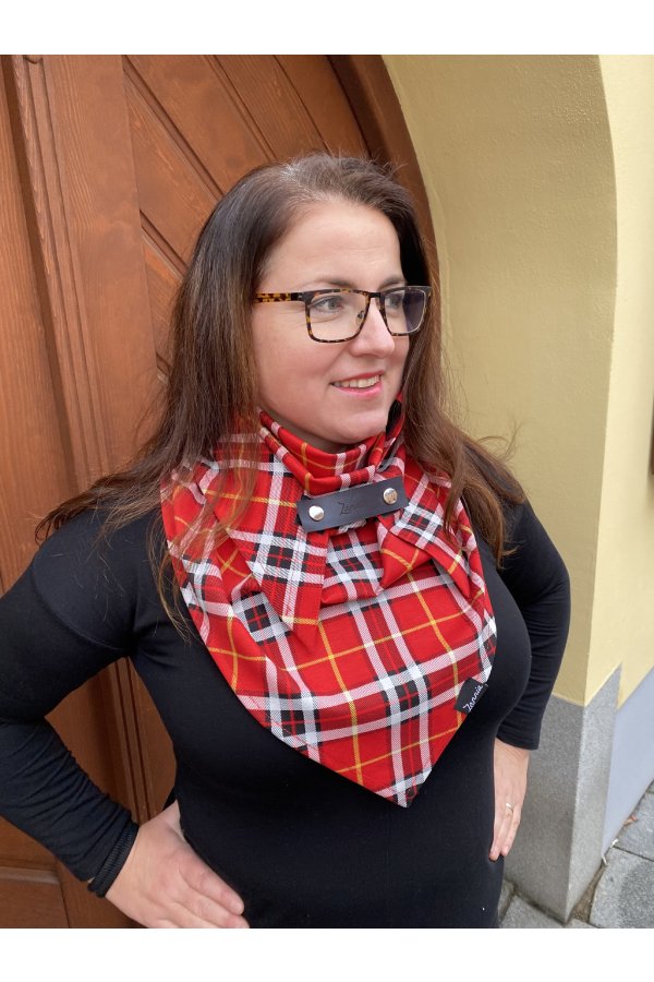 Šátek - káro - červené