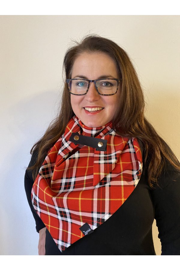 Šátek - káro - červené