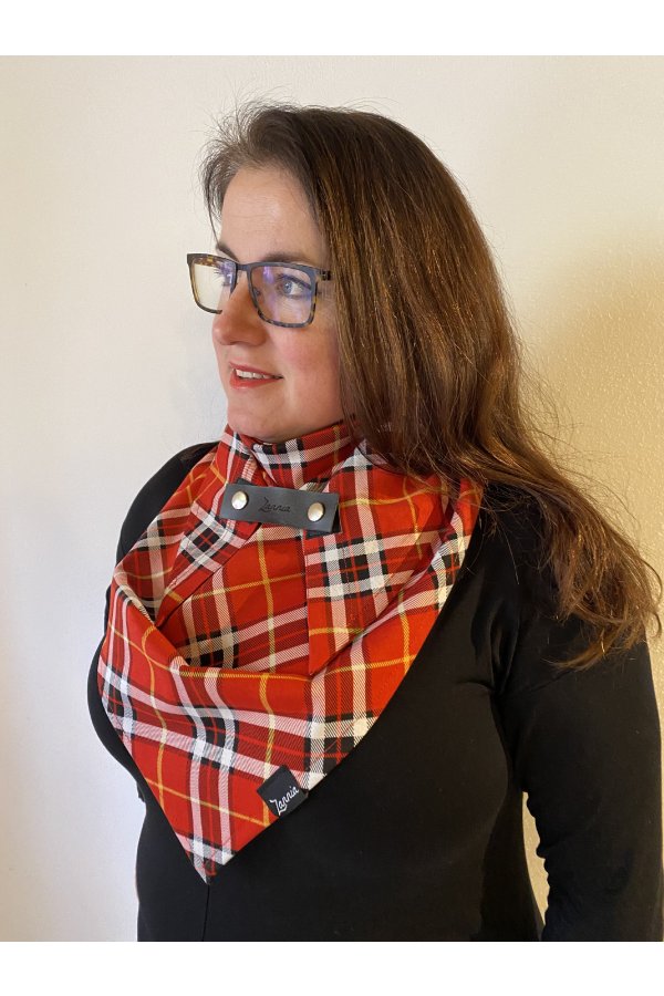 Šátek - káro - červené
