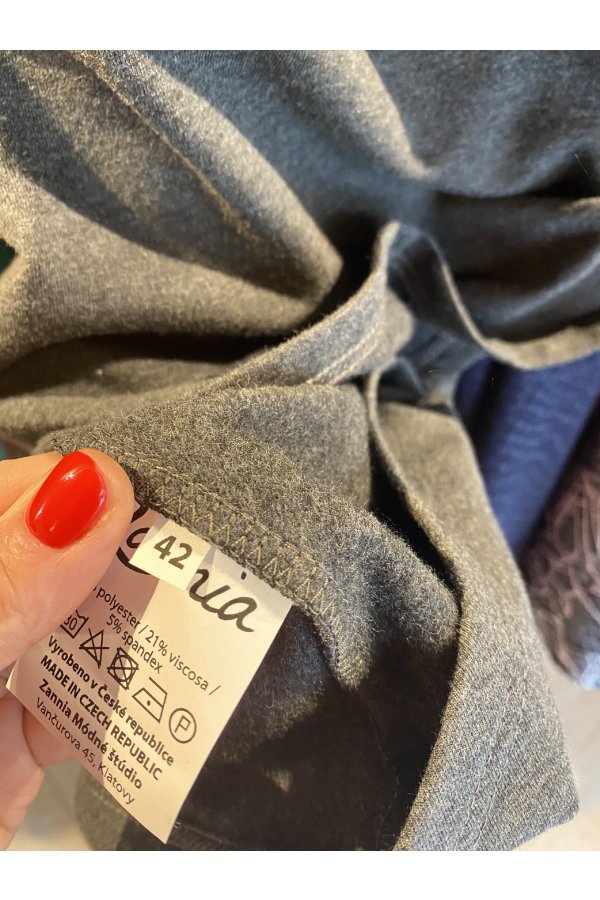 MIDI sukně - šedá - zimní