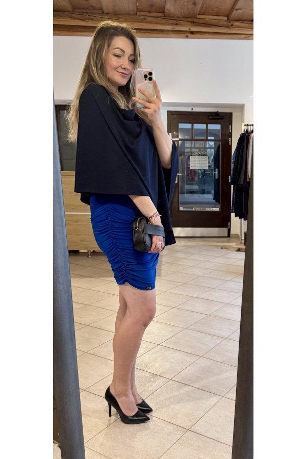 Pončo / přehoz tmavě-modrý