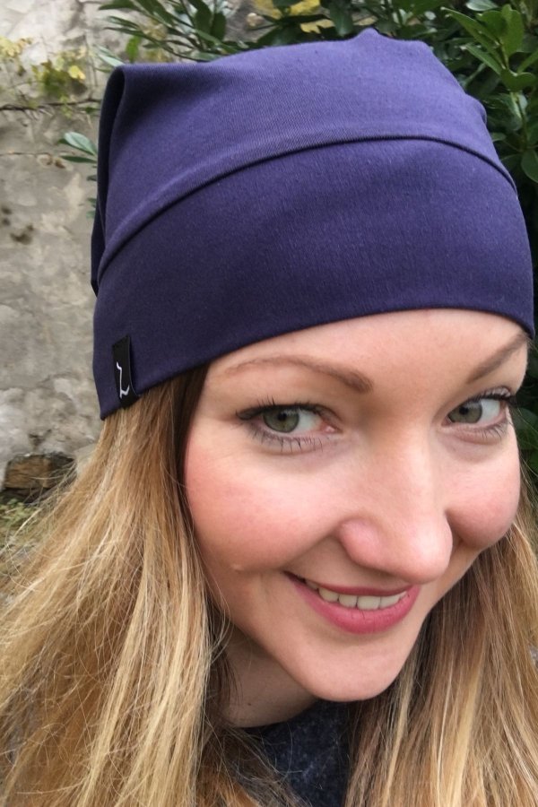 Čepice - modrá - viskózová