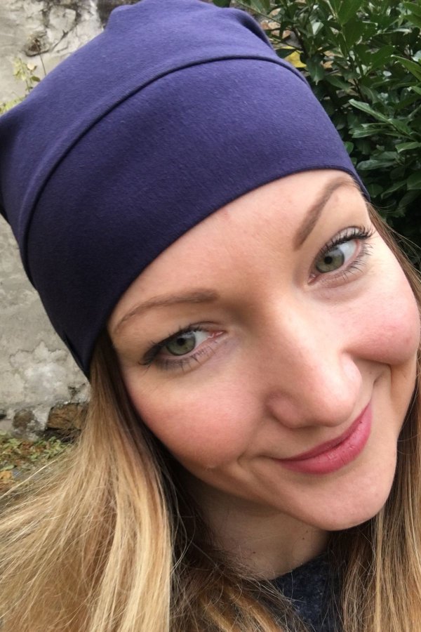 Čepice - modrá - viskózová