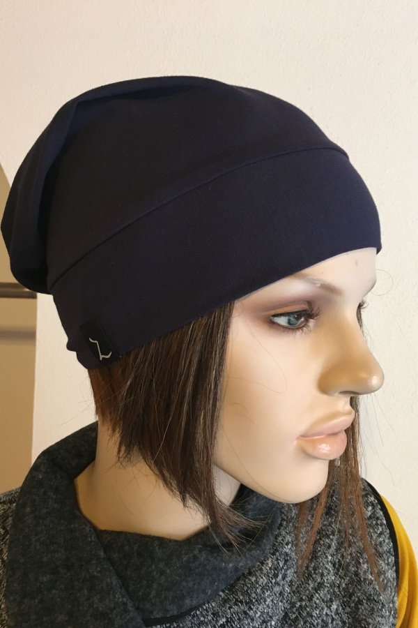 Čepice - modrá - viskózová