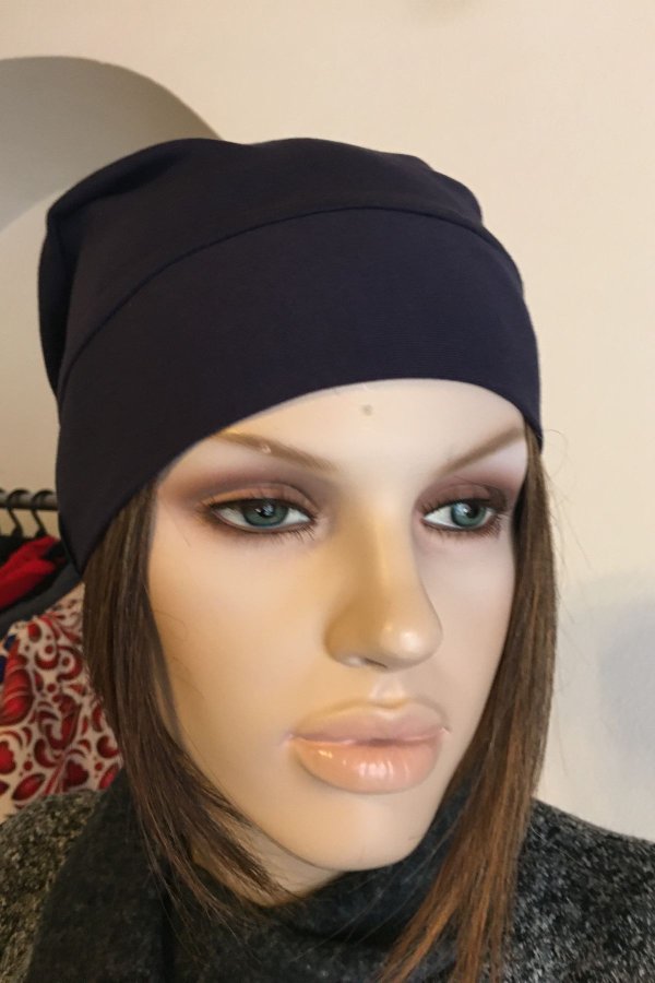 Čepice - modrá - viskózová