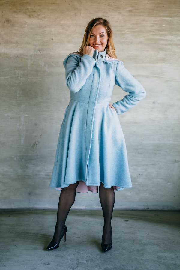 Kabát blankytně modrý  - LIMITKA