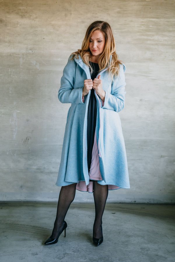 Kabát blankytně modrý  - LIMITKA