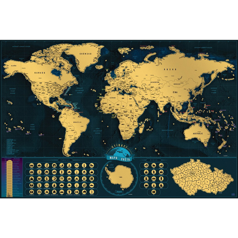 Deluxe Stiraci Mapa Sveta Ceska Verze Darkovy Tubus Zapakuj Cz