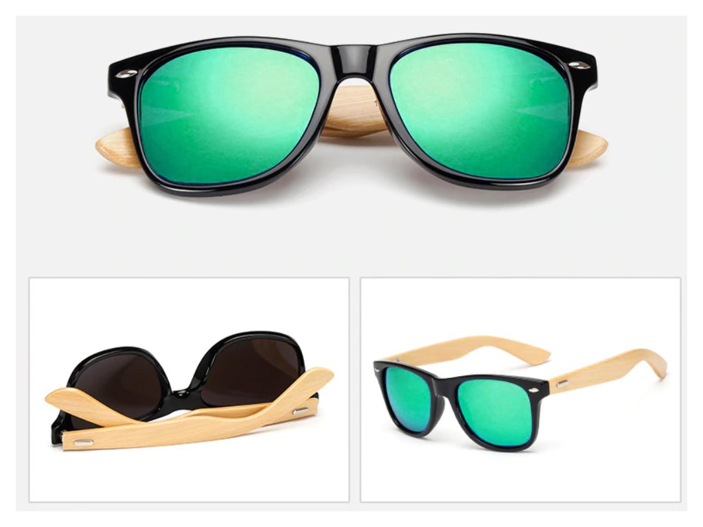Dřevěné sluneční brýle s bambusovými nožičkami, UV400 | Zapakuj.cz