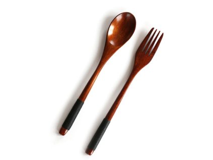 set bambusova lzice a vidlicka z prirodniho dreva 1