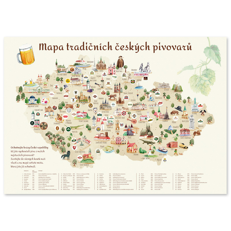 Pivní stírací mapa, Česká republika