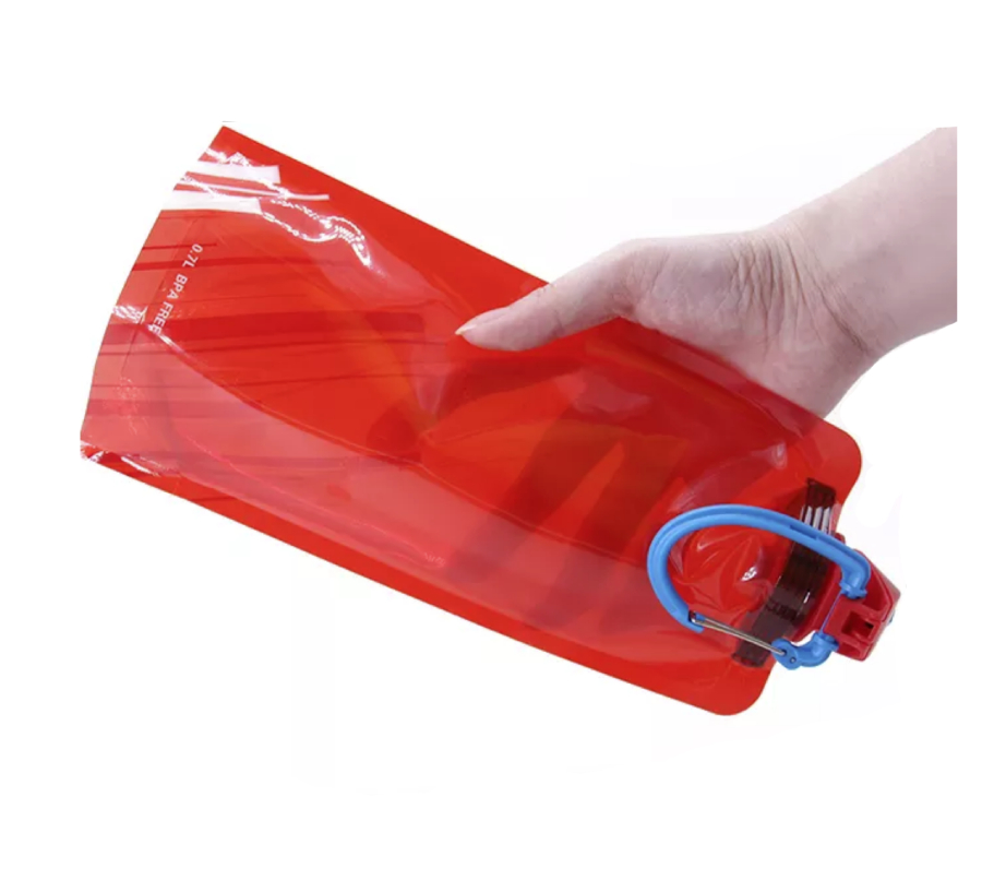 Cestovní skládací láhev 600 ml Barva: Červená