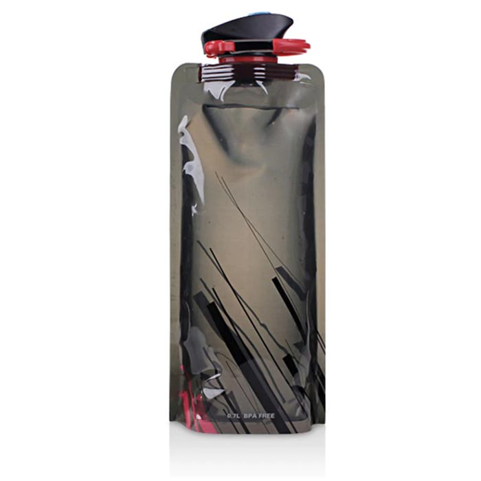 Cestovní skládací láhev 600 ml Cestovní skládací láhev: Černá