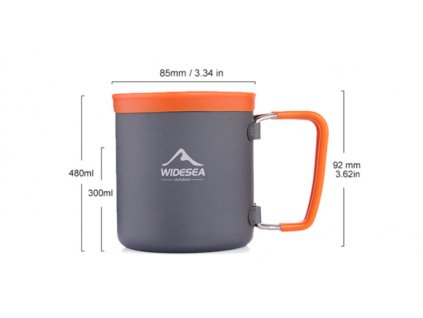 widesea outdoor hrnek hlinik 480 ml