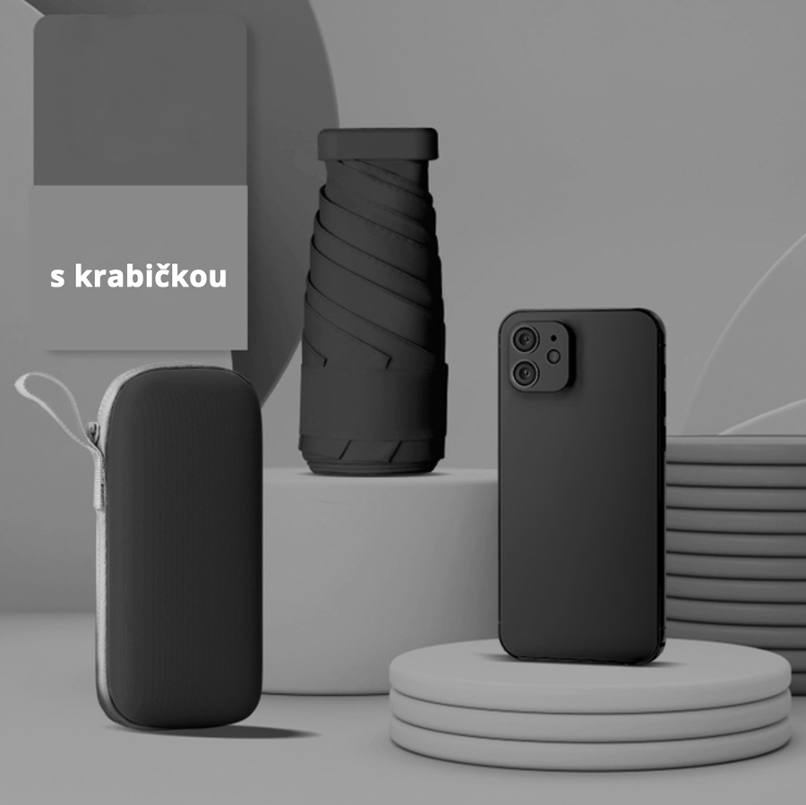 E-shop Ultraľahký skládací dáždnik do lietadla Farba: Čierna (bez púzdra)