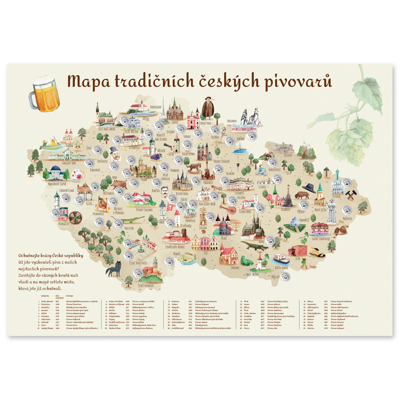 E-shop Pivná stieracia mapa Česká republika