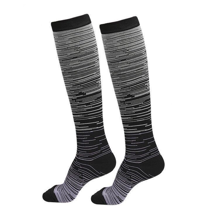 E-shop Kompresné podkolienky do lietadla, unisex, ružovo-modré Farba: Čierno-sivá, Veľkosť: L/XL
