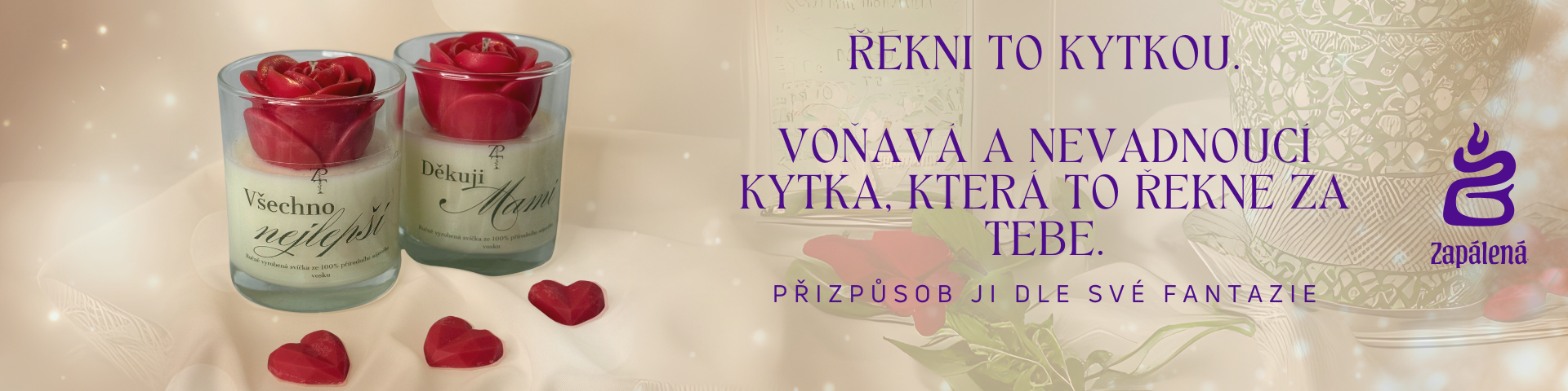 Sójová svíčka- Růže