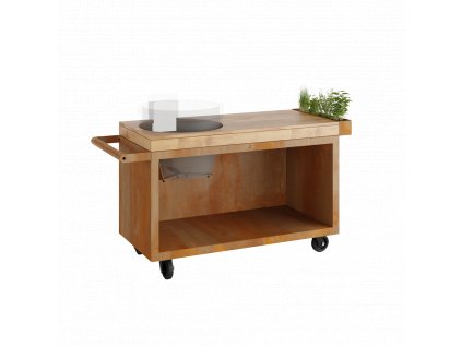 OFYR Kamado Table Corten 135 PRO Teak Wood KJ