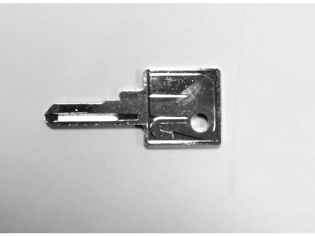 Kľúč zámku značky KEY surový-nevybrusený, pre pohony aj klučové spínače