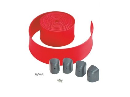 Ochranná červená guma 12m s koncovými zátkami