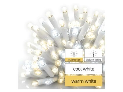 Profi LED spojovacia reťaz blikajúca biela – cencúle, 3 m, vonkajšia, teplá/studená biela
