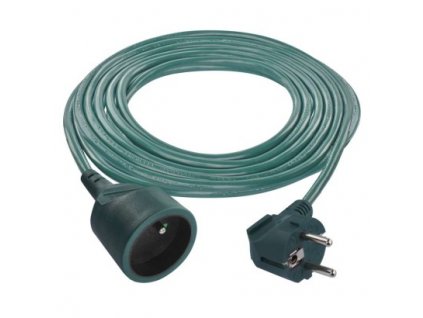 Predlžovací kábel 5 m / 1 zásuvka / zelený / PVC / 1,5 mm2
